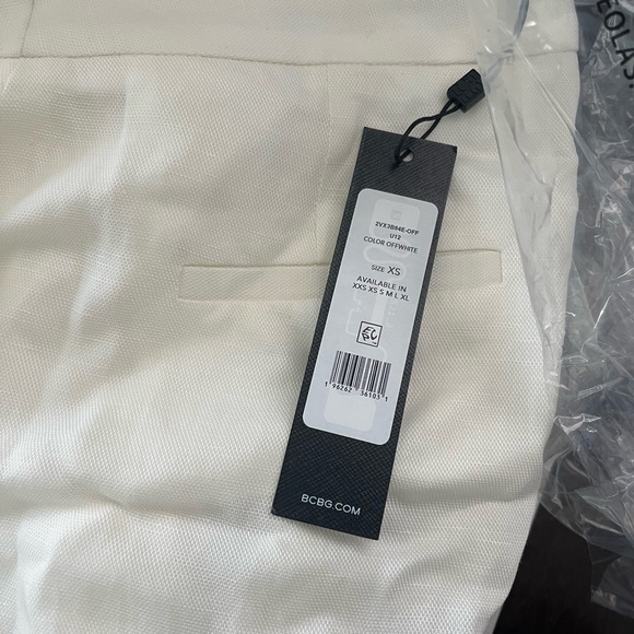 BCBG Janessa Linen Pant Suit size XS in off white with tags - Picture 4 of 5